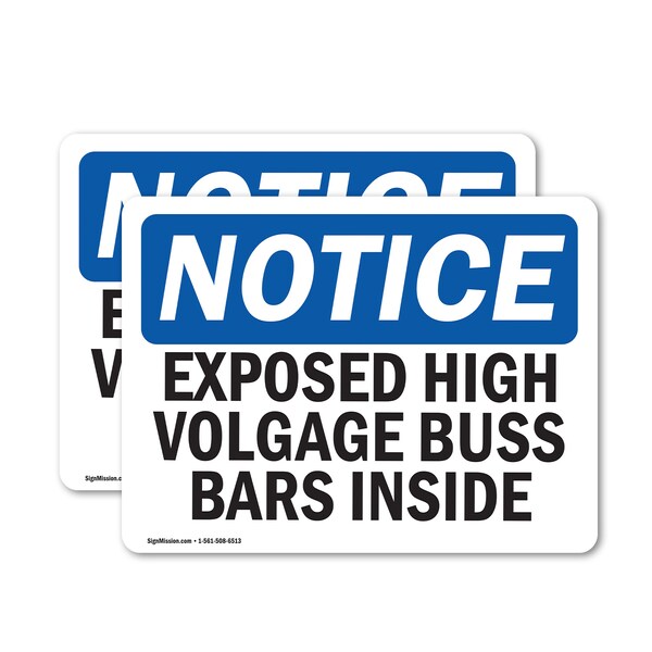 Signmission Exposed High Voltage Buss Bars Inside OSHA Notice Sign, Vinyl Decal, 18in W x 12in L, 2PK OS-2PACK-NS-D-1218-L-12283 - main